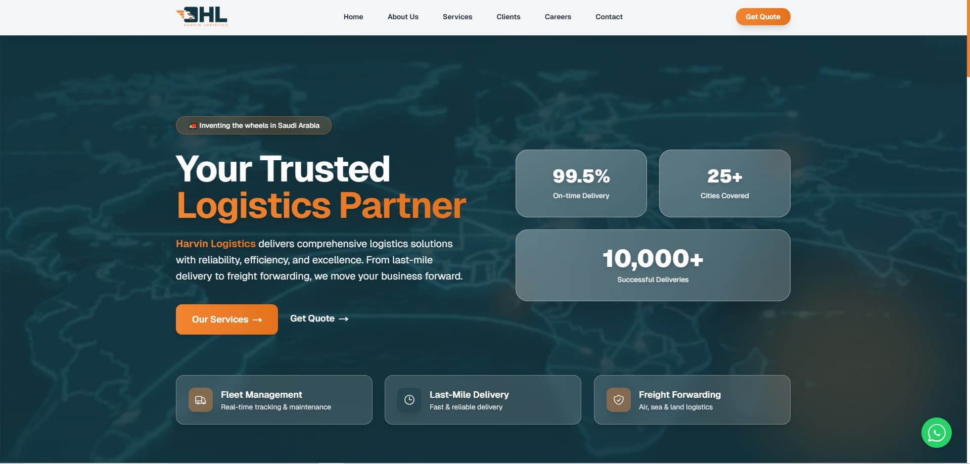 Harvin Logistics Website Preview